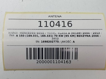 ANTÉNA STŘEŠNÍ BIČ A1698202775 MERCEDES W169