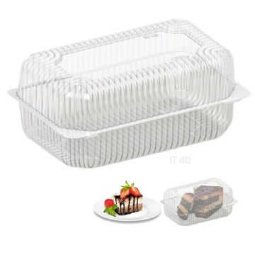 Pojemnik pudełko na ciasto ciastka zamykane 140x216 50 szt