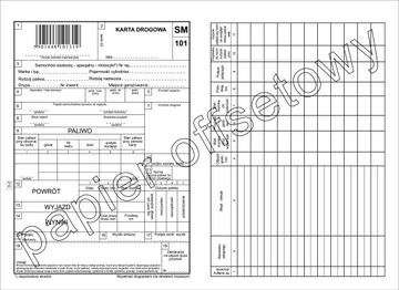 KARTA DROGOWA NUMEROWANA SM 101