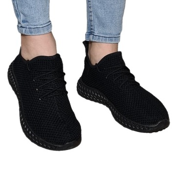 Buty Damskie Sportowe Adidasy Lekkie Czarne 38