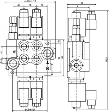ROZDZIELACZ HYDRAULICZNY ELEKTRYCZNY 7 SEK 80L 24V