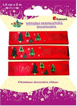 Wstążka Świąteczna Xmas 15 mm / 3 metry wzór 8