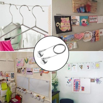 Multifunctional adjustable wire rope clothesline