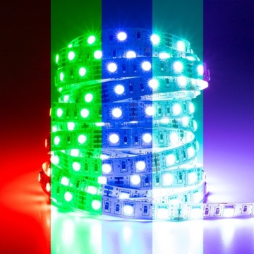 СВЕТОДИОДНАЯ ЛЕНТА SMD 5050 RGB ЦВЕТНАЯ СИЛА 5М + ДИСТАНЦИОННЫЙ