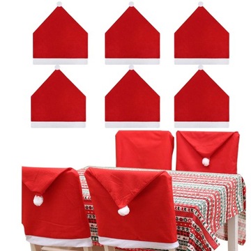 6x POKROWIEC ŚWIĄTECZNY OZDOBA STROIK DEKORACJA NA KRZESŁO STOŁEK OPARCIE