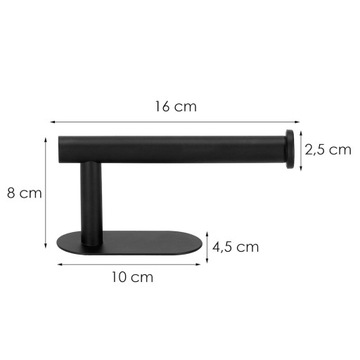 ДЕРЖАТЕЛЬ ДЛЯ ТУАЛЕТНОЙ БУМАГИ Вешалка для унитаза, ЧЕРНАЯ МАТОВАЯ, СТАЛЬ, МЕТАЛЛ-ЛОФТ