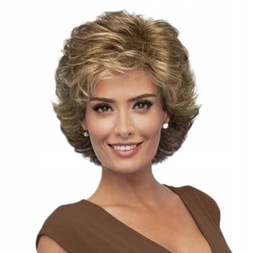 Peruki Damskie Kręcone Peruki Blond Free Cap
