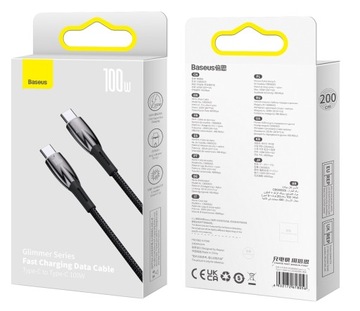 КАБЕЛЬ BASEUS STRONG USB-C КАБЕЛЬ ДЛЯ БЫСТРОЙ ЗАРЯДКИ TYPE-C PD 100 Вт QC 2M