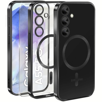 Etui i Szkło do Galaxy A55 5G do MagSafe OCHRONA 360° EKRANU i APARATU