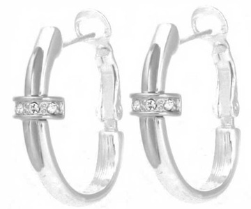 Srebrne kolczyki koła kółka z cyrkoniami Swarovski