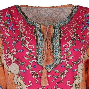 Damska sukienka w stylu etnicznym Sukienka w stylu afrykańskim Pomarańczowa M