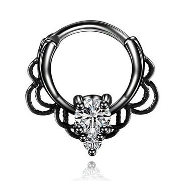 CLICKER CYRKONIE CZARNY SEPTUM DAITH TYTAN 1,2/10
