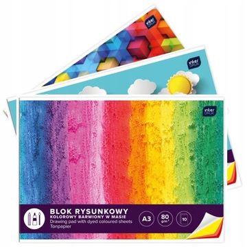Interdruk Blok rysunkowy kolorowy 80g A3/10 k.