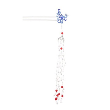 Бусины в китайском стиле с длинными кистями, палочка для волос, серебряная металлическая палочка для волос 03