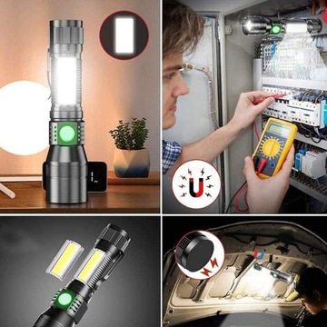 СВЕТОДИОДНЫЙ ТАКТИЧЕСКИЙ УФ-ЗУМ-ФОНАРИК ВОДОЗАЩИТНЫЙ С МАГНИТНОЙ USB-БАТАРЕЕЙ 2200 мАч