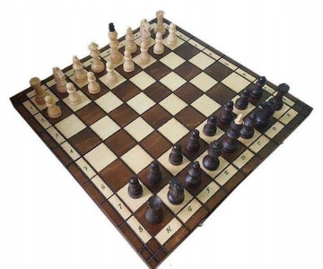 Szachy DUŻE TURNIEJOWE 43cm MAGIERA Gra TOWARZYSKA