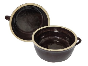 Garnek bez pokrywki na smalec kamionka 0,5L BROWIN