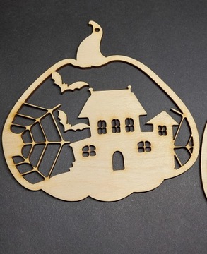 Набор деревянных украшений на Хэллоуин