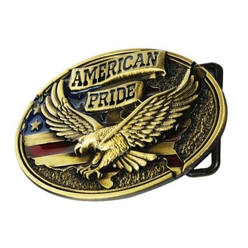 Engraved Bronze Eagle Belt Buckle American Pride