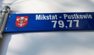 Znak dwustronny Tablica Ulica Nazwa Informacja