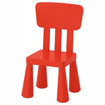 IKEA MAMMUT Krzesełko dziecięce czerwony