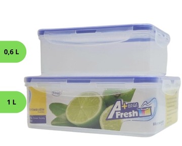 POJEMNIK PLASTIKOWY HERMETYCZNY NA ŻYWNOŚĆ ZESTAW x2