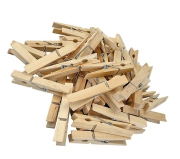 Klamerki drewniane 7,4 cm 40 szt spinacze eko FSC