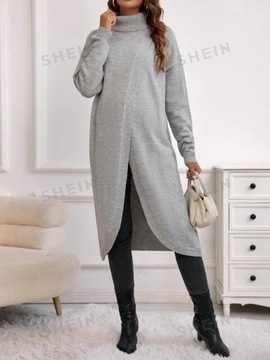SHEIN MATERNITY SWETER SZARY JEDNOLITY DŁUGI M 467