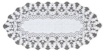 BIEŻNIK ŻAKARDOWY OWAL BIAŁY 21451 50x110CM