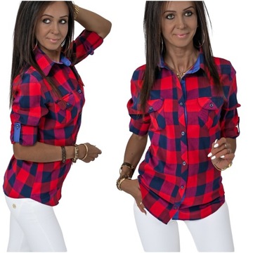 WIOSENNA CASUALOWA KOSZULA W KRATĘ NESSI! WZ.8 L