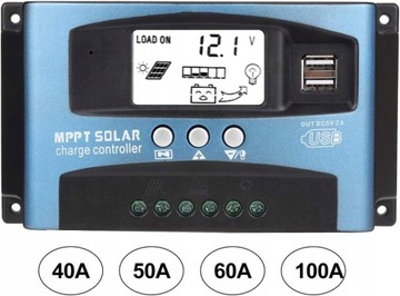 Контроллер заряда солнечной батареи MPPT 12В 24В LCD 40А