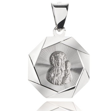 CZARNA MADONNA Z DZIECIĄTKIEM JEZUS MEDALIK OWALNY