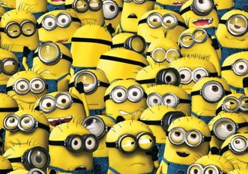 Naklejki na ścianę dla dzieci plakat MINIONKI 100x70