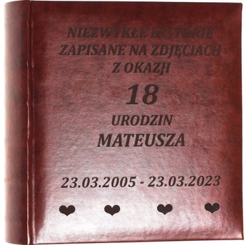 ALBUM NA ZDJĘCIA WKLEJANE 100 STRON TRADYCYJNY MOŻLIWY GRAWER