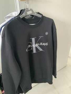 Calvin Klein Jeans bluza czarna ocieplana miękka L