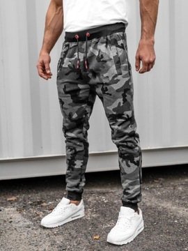 Spodnie męskie dresowe moro-grafitowe Denley KZ15A_XL