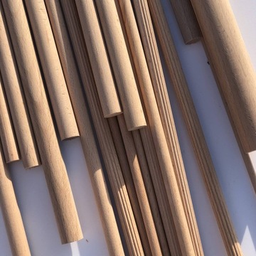 Дюбель гладкий бук 100 см, деревянный стержень 25 мм.