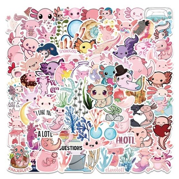 100 sztuk Kawaii zwierząt Axolotl naklejki Graffi