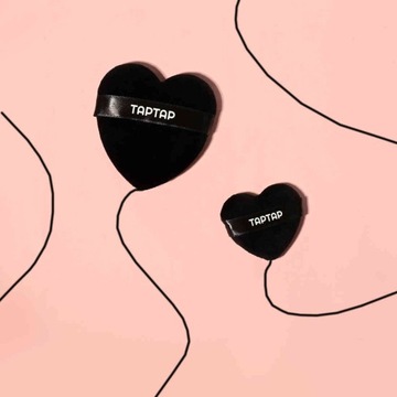 Пуховка для пудры TAPTAP Heart, черная