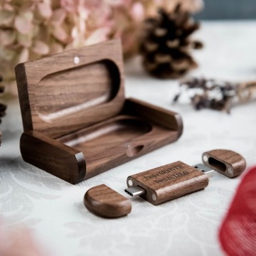 Флешка-накопитель ОРЕХ, 64 ГБ 3,0 + 3,2 USB-C TYPE C + КОРОБКА + ГРАВИРОВКА ВАШЕГО ЛОГОТИПА