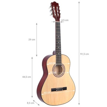 КЛАССИЧЕСКАЯ АКУСТИЧЕСКАЯ ГИТАРА 3/4 ДЛЯ НАЧИНАЮЩИХ, ДВА ЦВЕТА + БЕСПЛАТНЫЕ ПОДАРКИ