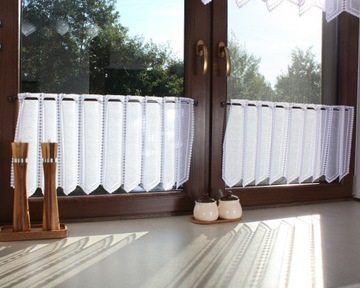 Zazdrostka Biała Nowoczesna Żakardowa Firanka Do Kuchni wysokość 70 cm