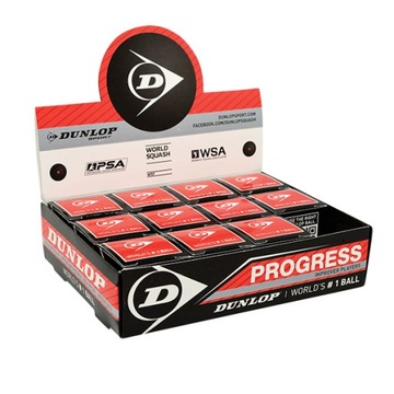 PIŁKI DO SQUASHA DUNLOP PROGRESS 1 KROPKA 12szt