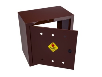 ГАЗОВЫЙ ЯЩИК 60х60х25, цвет КОРИЧНЕВЫЙ, С ЗАДНИКОЙ