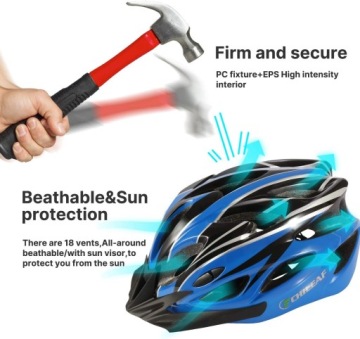 РЕГУЛИРУЕМЫЙ ЗАЩИТНЫЙ ВЕЛОСИПЕДНЫЙ ШЛЕМ С ОТВЕРСТИЯМИ, СИНИЙ