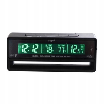 1x Cyfrowy LCD Samochód Termometr Zegar