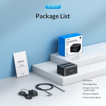 ORICO 6829C3 Станция клонирования HDD SSD SATA 2,5 дюйма 3,5 дюйма USB-C 10 Гбит/с PD 60 Вт
