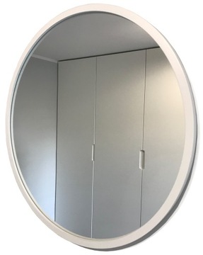 LUSTRO OKRĄGŁE BIAŁE LOFT 80 CM