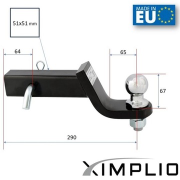 Адаптер фаркопа США 51х51мм для Mercedes GL-Class I 2006-2013 гг.