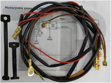 Instalacja elektryczna czarna przewody Romet Motorynka Pony M2 M3 + Schemat